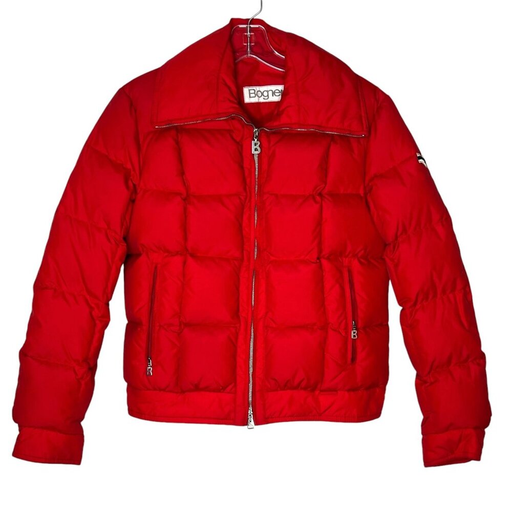 Bogner Kids Quilted Down Puffer Coat Red Winter Snow Jacket Youth Size 8 US